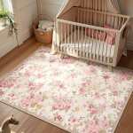 Lahome waschbare Teppiche mit Blumenmuster, 12,7 x 17,8 cm, Teppiche für Wohnzimmer, Boho-Teppich, Vintage-Teppiche für Schlafzimmer, Mädchen, rutschfest, niedriger Flor, ultradünn, großer Teppich für Bauernhaus, Esszimmer, Kinderspielzimmer, Nina (1,5 x Lahome waschbare Teppiche mit Blumenmuster, 12,7 x 17,8 cm, Teppiche für Wohnzimmer, Boho-Teppich, Vintage-Teppiche für Schlafzimmer, Mädchen, rutschfest, niedriger Flor, ultradünn, großer Teppich für Bauernhaus, Esszimmer, Kinderspielzimmer, Nina (1,5 x