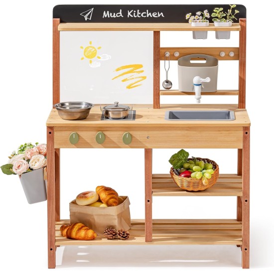 ROBOTIME Matschküche für Kinder im Freien – Outdoor-Matschküche aus Holz mit Spüle und Stauraum – Outdoor-Spielküche für Jungen und Mädchen ab 3 Jahren ROBOTIME Matschküche für Kinder im Freien – Outdoor-Matschküche aus Holz mit Spüle und Stauraum – Outdoor-Spielküche für Jungen und Mädchen ab 3 Jahren