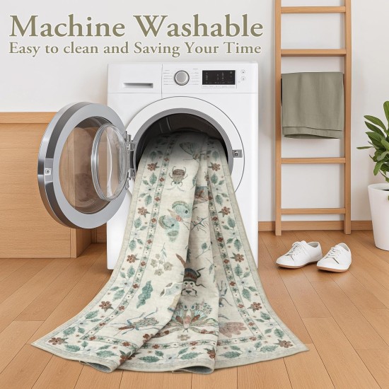 Lahome Waschbarer Teppich mit Insektenmuster, 12,7 x 17,8 cm, weiche Teppiche für Wohnzimmer, ultradünn, fusselfrei, moderner Schlafzimmerteppich, Überwurf, großer Teppich für Esszimmer, Kinderzimmer, Vionnet (1,5 x 17,8 cm, Beige) Lahome Waschbarer Teppich mit Insektenmuster, 12,7 x 17,8 cm, weiche Teppiche für Wohnzimmer, ultradünn, fusselfrei, moderner Schlafzimmerteppich, Überwurf, großer Teppich für Esszimmer, Kinderzimmer, Vionnet (1,5 x 17,8 cm, Beige)