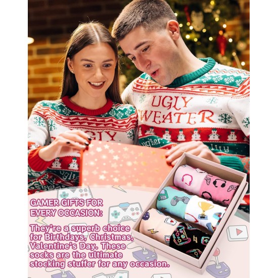 Liitrsh 6 Paar lustige Gamer-Socken für Teenager-Mädchen, neuartige Videospiel-Crew-Socken aus Baumwolle, Gaming-Geschenke, coole Gaming-Nacht-Accessoires für Frauen, Spieleliebhaber, Ostern, Abschlussfeier, Geburtstag, Spielzeit, Partygeschenke Liitrsh 6 Paar lustige Gamer-Socken für Teenager-Mädchen, neuartige Videospiel-Crew-Socken aus Baumwolle, Gaming-Geschenke, coole Gaming-Nacht-Accessoires für Frauen, Spieleliebhaber, Ostern, Abschlussfeier, Geburtstag, Spielzeit, Partygeschenke