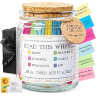Bible Verse Jar, Read Me When Bible Verses Jar For Daily Encouragement, Inspirational Prayer & Reflection,Graduation Gift for Her,Gifts for Mom from Daughter Son, Christian Gifts for Women