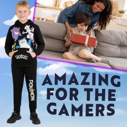 Pokemon-Trainingsanzug-Set für Jungen, Teenager, 2-teilige Hoodie-Jogginghose, Anime-Hoodie-Jogginghose, Kinderkleidung, Teenager-Bekleidung, Geschenke für Jungen