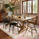 Lahome waschbare Teppiche mit Blumenmuster, 12,7 x 17,8 cm, Teppiche für Wohnzimmer, Boho-Teppich, Vintage-Teppiche für Schlafzimmer, Mädchen, rutschfest, niedriger Flor, ultradünn, großer Teppich für Bauernhaus, Esszimmer, Kinderspielzimmer, Nina (1,5 x Lahome waschbare Teppiche mit Blumenmuster, 12,7 x 17,8 cm, Teppiche für Wohnzimmer, Boho-Teppich, Vintage-Teppiche für Schlafzimmer, Mädchen, rutschfest, niedriger Flor, ultradünn, großer Teppich für Bauernhaus, Esszimmer, Kinderspielzimmer, Nina (1,5 x