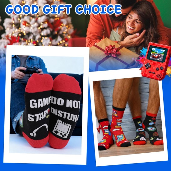 5 Paar lustige Gamer-Socken für Teenager, Jungen, Vater, Sohn, Ehemann, Väter, bitte nicht stören, Spielstart, Strumpffüller, Geburtstag, Valentinstag, Weihnachten