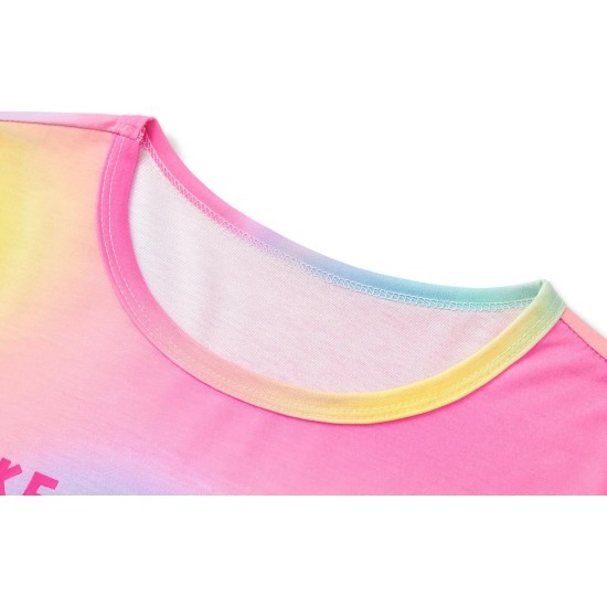 Tebbis Nachthemd für Teenager/kleine Mädchen – Sommer-Nachtwäsche mit kurzen Ärmeln, trendiges Batik-Nachthemd mit Spiralmuster, Pyjama, Größe 6–16