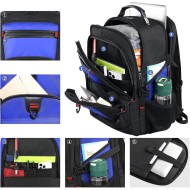 Z-MGKISS Gaming Laptop Travel Backpack Fits 18.4"-19" Laptops, Extra Large TSA Carry On Bag, College Business Work Mens Backpack, Blue