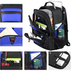 Z-MGKISS Gaming Laptop Travel Backpack Fits 18.4"-19" Laptops, Extra Large TSA Carry On Bag, College Business Work Mens Backpack, Blue