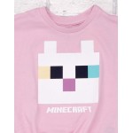 Minecraft Kitty Front Tie Mädchen rosa T-Shirt Gamer Tee