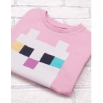 Minecraft Kitty Front Tie Mädchen rosa T-Shirt Gamer Tee