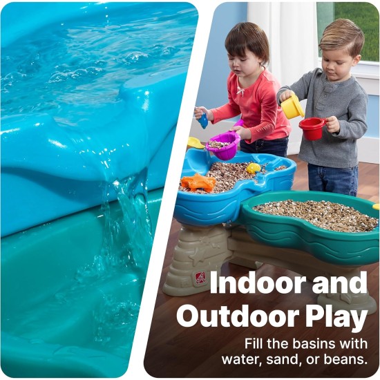 Schritt 2 Spill & Splash Seaway-Wassertisch für Kinder, zweistufiger Wasser-Sensortisch für Kinder im Freien mit Regenschirm, ab 1,5 Jahren, 11-teiliges Wasserspielzeugzubehör Schritt 2 Spill & Splash Seaway-Wassertisch für Kinder, zweistufiger Wasser-Sensortisch für Kinder im Freien mit Regenschirm, ab 1,5 Jahren, 11-teiliges Wasserspielzeugzubehör