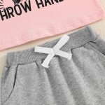 Sejardin Baby Mädchen Sommer Outfit Kleinkind Brief Drucken Kurzarm T Shirt Tops und Stretch Shorts 6 12 18 24M 2T Mädchen Kleidung