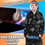 Fortnite-Decke-Hoodie-Geschenke für Jungen und Teenager, übergroßer Fleecepullover mit Sherpa-gefütterter Kapuze, tragbare Decke für Gamer