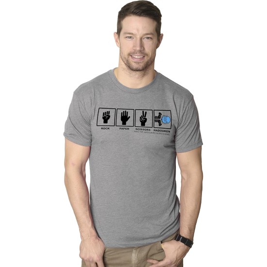 Herren Rock Paper Scissors Hadouken T-Shirt Lustiges Video-Gamer-Nerdy-Grafik-T-Shirt Herren Rock Paper Scissors Hadouken T-Shirt Lustiges Video-Gamer-Nerdy-Grafik-T-Shirt