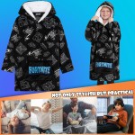 Fortnite-Decke-Hoodie-Geschenke für Jungen und Teenager, übergroßer Fleecepullover mit Sherpa-gefütterter Kapuze, tragbare Decke für Gamer