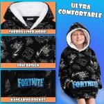 Fortnite-Decke-Hoodie-Geschenke für Jungen und Teenager, übergroßer Fleecepullover mit Sherpa-gefütterter Kapuze, tragbare Decke für Gamer
